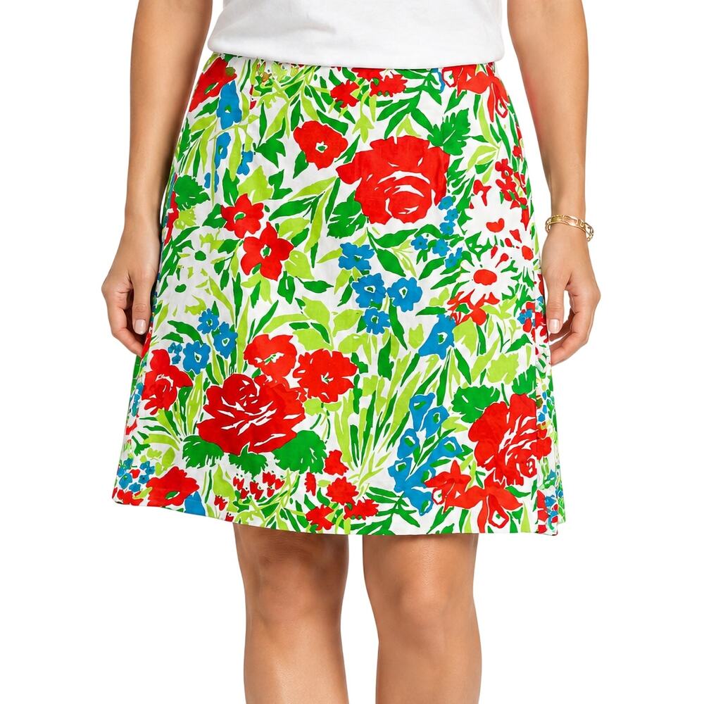 Vintage Lauren Ralph Lauren Tropical Floral Cotton Stretch Skirt 6 Hong Kong